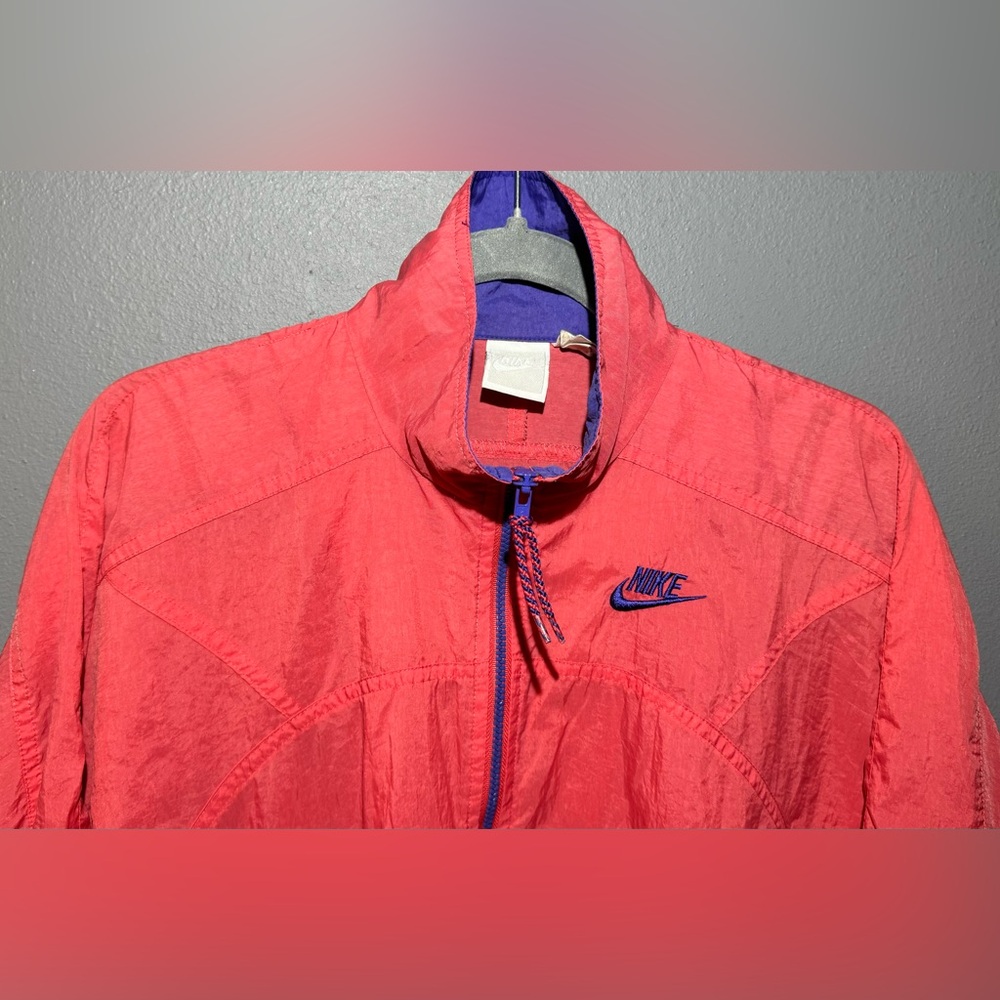 Nike Windbreaker Full Zip Youth Girls Size M Pink Purple Vintage 80s-90s - Picture 3 of 6